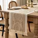 Table Runners 138 Inches,Waterproof Boho Table Runner with Tassel Fringe,Table Runner for Party Coffee Table, 14"x138"