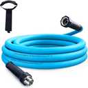 Cupohus RV Water Hose 15FT with Strain Relief Ends, Kink-Resistant Drinking Water Hose, 5/8''ID Potable Food Grade Hose with Storage Strap for RV, Marine, Camper, Truck, Car, Garden (Blue)