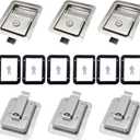 6 Pack Stainless Door Lock Heavy Duty Flush Mount Handle Latch for Trailer Toolbox RV Handle Latch with Gasket Keys