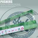 LaRandom 4 Pcs 18.7 Inch Acrylic Mahjong Tile Racks with Pushers for Game Night American Mahjong Racks Tile Set for Mah Jong Lovers and Beginners (Green Agate)