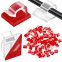Blulu 100 Pcs Adhesive Cable Clips Bulk Wire Holder for Cord Organizer Clips Cable Management Outdoor Light Hooks for Christmas Wall String Lights Fairy Lights (Large, Clear)