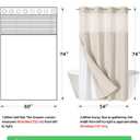 eachope Stall No Hooks Needed Linen Textured Shower Curtain with Snap-in Fabric Liner Set,Hotel Luxury Decor Shower Curtains for Bathroom,Waterproof & Washable,60Wx74H,Cream