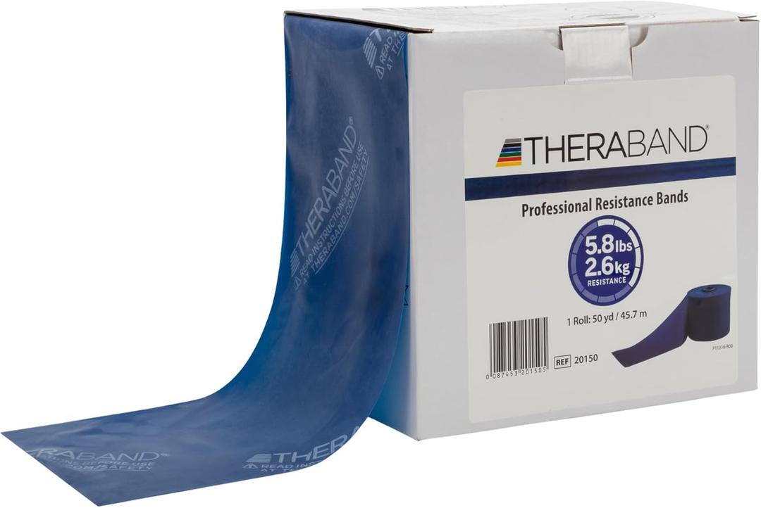 THERABAND Resistance Band, Black, Special Heavy, 50-Yard Roll, Latex Elastic Band for Exercise (Level 4 / Extra Heavy - Blue)