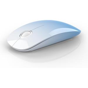 RAPIQUE Bluetooth Wireless Mouse - (BT5.1+USB) Dual Connectivity, Quiet Click, Low Power, and 1600 DPI, Portable Cordless Mouse for Laptop, MacBook Pro/Air, iPad (Gradient Sky Blue)