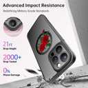 FUNMIKO for iPhone 14 Pro Case Military-Grade Protection & Wireless Charging - Trendy Floral Design for Women Girls, Non-Slip Matte Phone Cover with Shockproof Corners - Blooming Red Rose