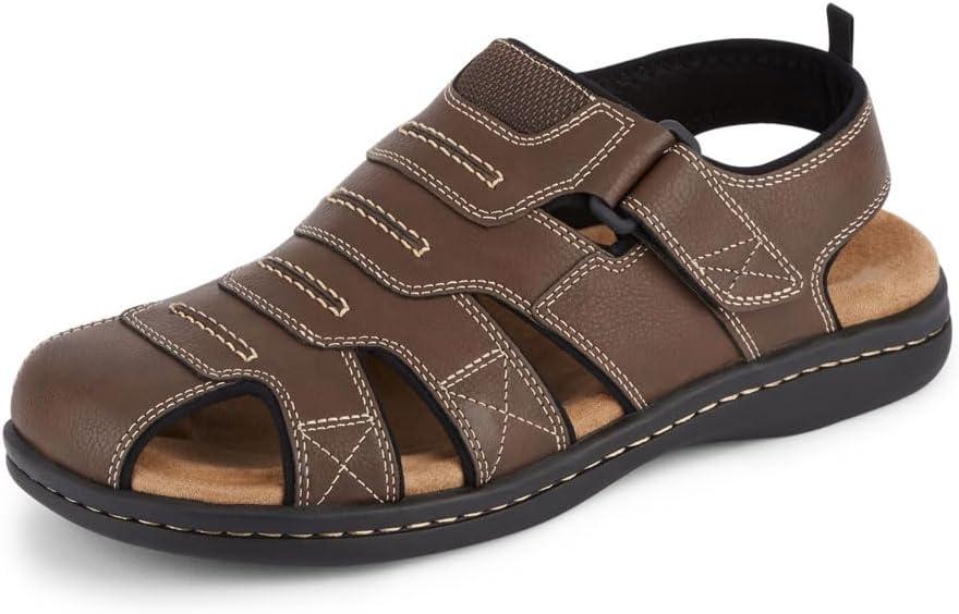 DOCKERS Searose Fisherman Mens Sandals Outdoor Comfort Memory Foam Sandals for Men (14, Briar)