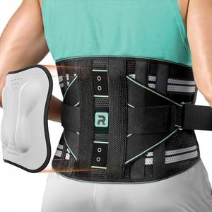 Rakiie Back Brace for Lower Back for Women Men, Elastic Back Support Belt with 8 Stays for Lifting at Work, Breathable Soft Lumbar Support, Blue M