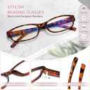 EYEGUARD Reading Glasses for Women 4 Pack Ladies Stylish Blue Light Readers Spring Hinges Computer Eyeglasses, 2.50