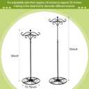 Blulu 34-55 Inch Adjustable Shepherds Hook with Base Indoor/Outdoor Black Iron Wind Chime & Hummingbird Bird Feeder Hanging Plant Stand for Garden Plants & Weddings/Events Home Decor