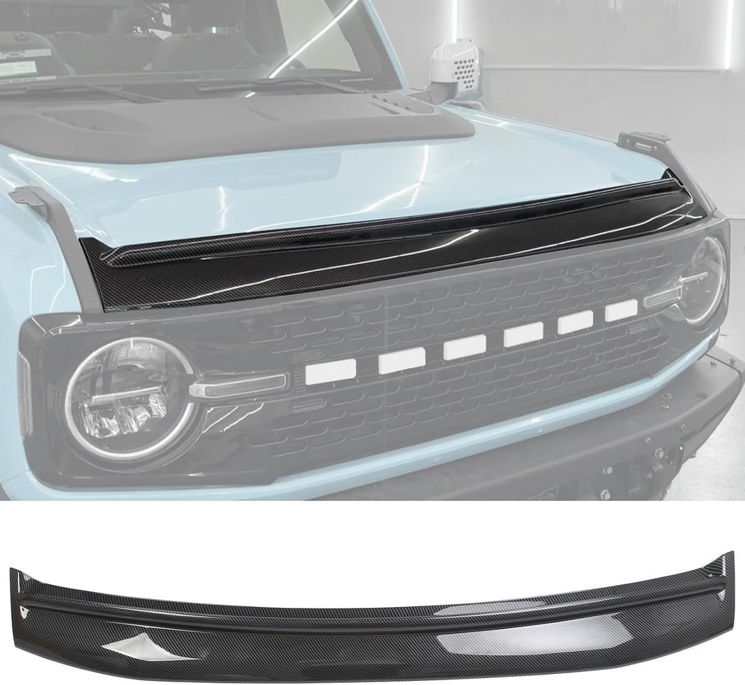 Bug Shield Hood Deflector for Ford Bronco 2021-2025 2/4 Door Bug Deflector Hood Protector for Bronco (Carbon Fiber)