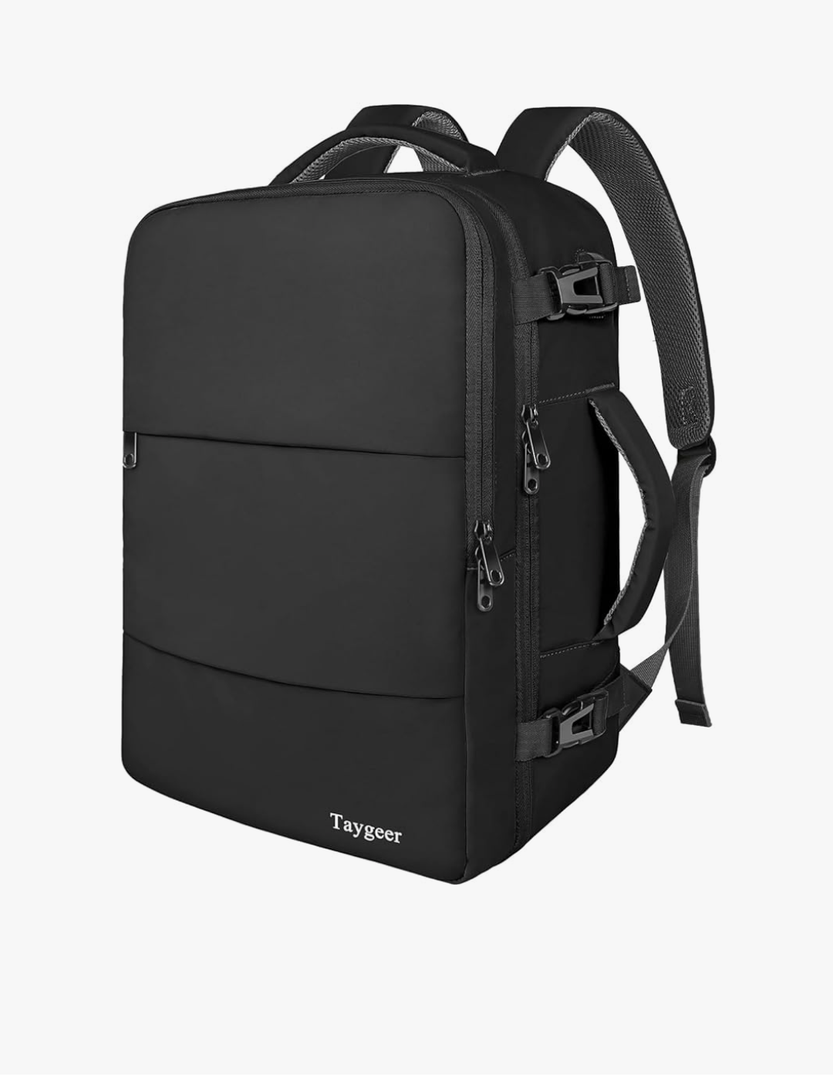 Taygeer Travel Laptop Backpack for Men Women, Airplane Approved Travel Backpack Suitcase with Usb Charging Port, Lightweight College 35l Luggage Bag 15.6inch Laptop Mochila Gifts for Business,Black