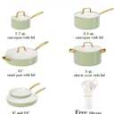 Pots and Pans Set Non Stick - VONIKI Ceramic Cookware Set with Cooking Utensils Set, Non Toxic Kitchen Cookware Sets Dutch Oven Pot with Lid Saucepan Set Saut Pan Frying Pan Set for Cooking Gifts, Large