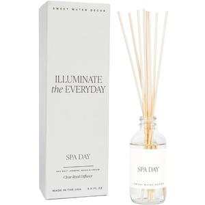 Sweet Water Decor Spa Reed Diffuser Set - Sea Salt, Wood, and Cream Scented Reed Diffuser for Home - Home Freshener Diffuser with Sticks - Long Lasting Fragrance, Made in The USA