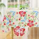 misaya Rectangle Waterproof Vinyl Table Cloth, Wipeable Tablecloth with Flannel Backing, Spring Plastic Table Cover for Dinner, Picnic, Indoor and Outdoor (Butterfly, 60" x 84") (Light Yellow)