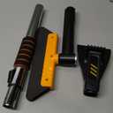 Helloleiboo 43.7" Extendable Ice Scrapers for Car Windshield for 12 Adjustable Length Settings with Foam Grip and 360 Pivoting Brush Head Detachable Snow Brush for Truck SUV(Orange)