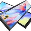 AISHICHEN 24" Ultra-Wide Stretched Bar LCD Monitor FHD1920x380 Industrial Computer Monitor Built-in Dual Speaker, Advertising Display for Subway Mall Restaurant Signage,PC Case Display Dual HDMI & DP Port, VESA