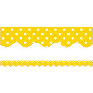 Teacher Created Resources Yellow Mini Polka Dots Border Trim, Yellow (4668)