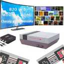 Classic Mini Handheld Retro Game Console,Video Game Consoles Built-in 800 Classic Edition Games,AV and HDMI Output Display,Dual Wireless Came Controllers. (White)