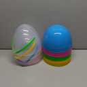 Funtery 4 Pcs Jumbo Easter Eggs 10 Inch Plastic Giant Easter Eggs with Handles, Clear Large Baskets Fillable Big Bunny Egg Shaped Baskets Containers Decoration (Classical Colors)
