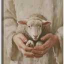 Jesus Leaves The 99 Canvas Painting Wall Art Jesus Sheep Picture Wall Decor Shepherd Poster Print Christian Bible Artwork for Home church believers room decoration 12"x16"