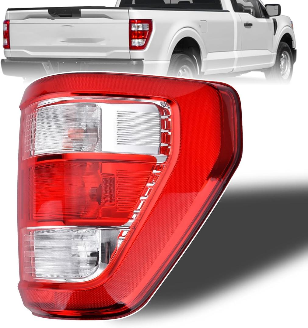 Nakuuly Tail Light Compatible With 2021 2022 2023 2024 Ford F150 F-150 XL Right Passenger Side Taillight Brake Rear Lamp Assembly Replace ML3Z-13404-E (Halogen Type W/O Blind Spot)