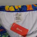 PatPat Solid Scallop Trim Allover Floral Print Swim Trunks Shorts (M)