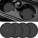ME.FAN Car Cup Coasters [4 Pack] Silicone Car Coasters/Cup Mats, Non-Slip Recessed Car Interior Accessories Black