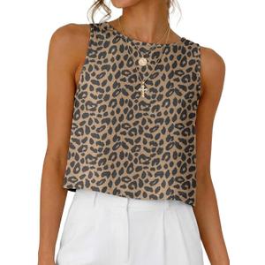 Womens Casual Crop Tank Tops 2026 Summer Beach Sleeveless Spring Tops Vacation Outfits (Brown, L)