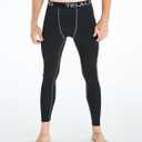TELALEO 5 Pack Men's Compression Pants for Workout, Running,Basketball,Football-Sports Baselayer Leggings (L)