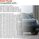 AW6009 Water Pump with Thermostat Compatible with Chevrolet Silverado Suburban 1500 2500 3500 GMC Yukon XL Hummer H3 Cadillac Escalade Isuzu Saab 4.8L 5.3L 6.0L 6.2L V8 Replace OE 19253263