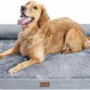 Large Dog Bed Orthopedic Washable - Beds Bolster - Medium XL XLarge Big Dogs - Memory Foam Couch Sofa - Waterproof with Removable Cover (Grey),36.0"L x 27.0"W x 7.0"Th