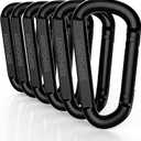 Heavy Duty Carabiner Clip, Steel Carabiners 1100lbs 3" D Shaped Spring Hook Small Clips for Hammocks, Hiking, Keychains, Outdoors and Gym, Dog Leash and Key Ring