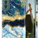 Galaxy S22 Case Gold Sparkle Glitter Marble Slim Shockproof TPU Soft Rubber Silicone Cover Phone Case for Samsung Galaxy S22 5G 6.1 inch 2022 Dark Blue
