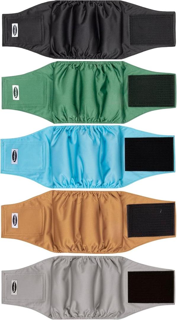 Tuiskusa Male Dog Diapers, High Absorbing Dog Belly Bands for Male Dogs, Washable Reusable Dog Male Wraps(5 Pack)