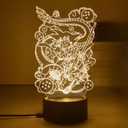 Novelty 3D Anime-Style Action Hero & Dragon Night Light - Touch/Remote Control, 16 Color Changing LED, Acrylic Base - Kids Bedroom Decor