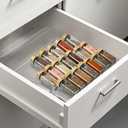 Spice Drawer Organizer, 4 Tier Clear Acrylic Drawer Seasoning Organizer Rack, Kitchen Seasoning Jars Drawers Insert, Expandable 11" to 22" Spice Rack Tray for Cabinet/Countertop (Jars Not Included)