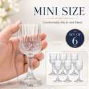 Cordial Glasses Set of 6, 4.5in Sherry Glass Lead-Free Crystal for Tequila Sipping, Limoncello, or Shot