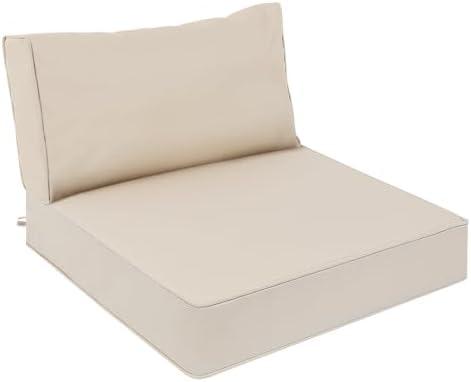 AAAAAcessories Outdoor Deep Seat Cushions, Waterproof, Fade-Resistant Patio Furniture Replacement Cushions, 23.5" x 25.5" x 5" + 23.5" x 13.5", Sandstone Beige AAAAAcessories Outdoor Deep Seat Cushions, Waterproof, Fade-Resistant Patio Furniture Replacement Cushions, 23.5" x 25.5" x 5" + 23.5" x 13.5", Sandstone Beige