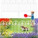 AMAGABELI 5 Panels 24in(H)×10ft(L) Decorative Garden Fences and Borders for Dogs No Dig Rustproof Metal Fence Panels Garden Edging Border Animal Barrier Fencing for Flower Beds Yard Patio Decor White