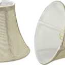 Aspen Creative 30039-2A, Bell Clip-On Chandelier Lamp Shade, Beige, 3" Top x 6" Bottom x 5" Slant Height, Set of 2