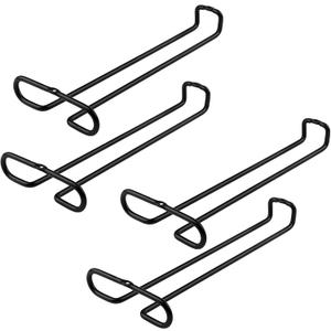 4 Pcs Iron Wine Glass Rack Under Cabinet, Hanging Wine Glass Holder, Black Metal Design for Cabinet Storage, Holds 4-6 Glasses, Ideal for Kitchen, Bar, RV, or Mini Bars