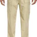 Men's Casual Cargo Pants Workout Sweatpants Joggers Stretch Hiking Drawstring Tactical Trousers (Beige, XL)