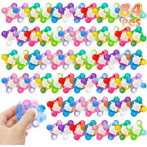 84 PCS Pop Fidget Spinners - Colorful Party Favors for Kids - Sensory Toys for Stress Relief and Anxiety - Classroom Prizes,Goodie Bag Stuffers,Birthday Gifts
