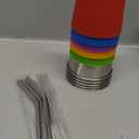 ShineMe Stainless Steel Kids Cups, 5pack with Spill Proof Lids, Straws & Silicone Sleeves, 12oz, BPA Free, Insulated, for Cold & Hot Drinks