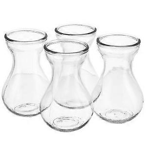 5pcs Clear Glass Flower Vase Small Hydroponic Decorative Vases for Home Office Centerpieces Versatile Bud Vases for Hyacinth Flower Arrangements, Size 5,5"