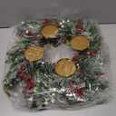 Large Christmas Advent Wreath Candle Holder with Norfolk Pine, Cedar, Mistletoe 19 Inch Rustic Advent Calendar Ring Decoration Stand for Gifts, Church, Home Decor(White, Frosted Style)