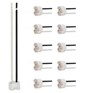 2 x LUCKY STAR MR16 Socket, GU5.3 Socket, LED Halogen Lamp Ceramic Wire Connector Base Socket Adapter MR16 MR11 GU5.3 Socket (10) Pack.
