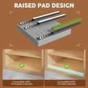 Seinloes 2 Pack Expandable Width (9"-14.1") Pull Out Cabinet Organizer 21" Deep with Raising Pad for Framed Cabinets, Upgrade 3 Slide Rails Slide Out Drawers, Roll Out Shelves Adhesive, Silver