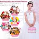 60 in 1 Kids Makeup Kit, with 3-Color Led Makeup Mirror Real Washable Kids Makeup Sets for Girls 5-8, Perfect Girl Birthday Gift, Age 3+