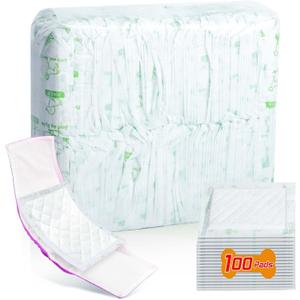Dog Diaper Liners for Male and Female Dogs, 100ct, Super Absorbent Disposable Dog Diapers Booster Pads fit Most Pet Belly Bands and Wraps (Regular)